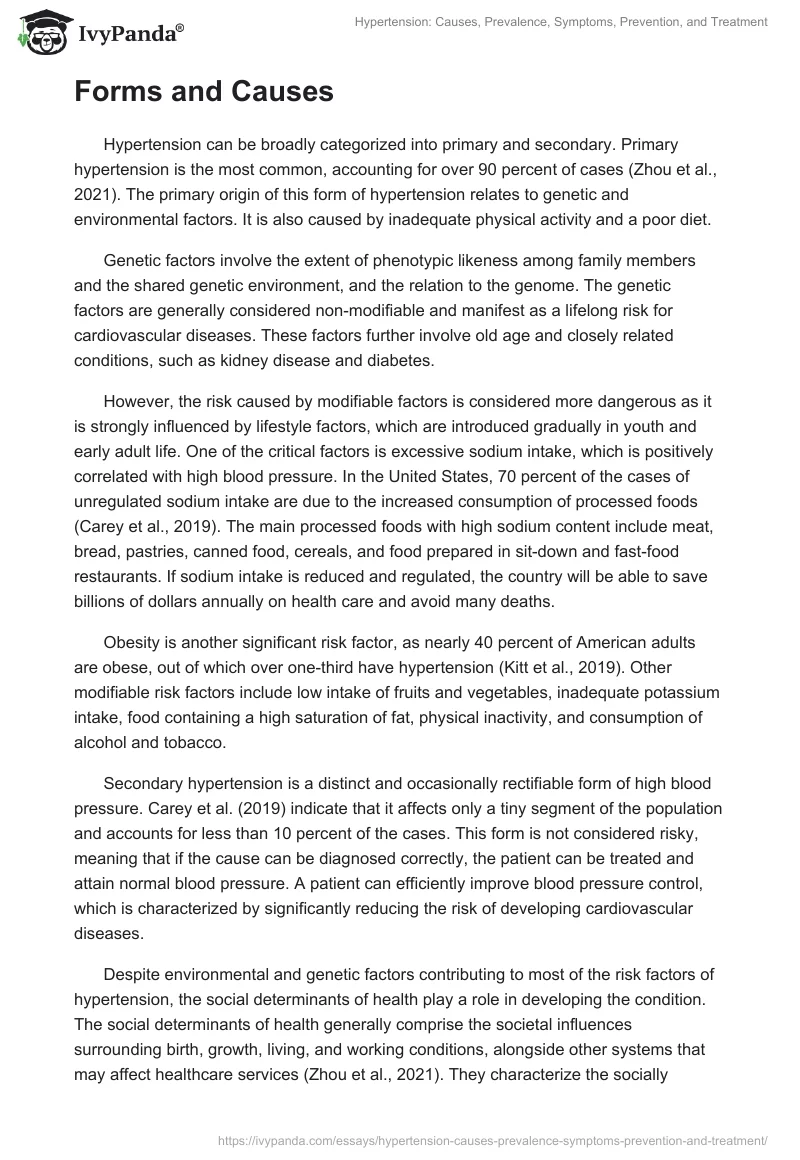 Hypertension: Causes, Prevalence, Symptoms, Prevention, and Treatment. Page 2