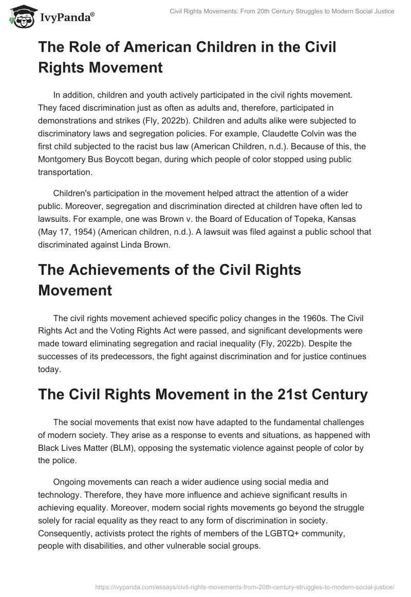 Civil Rights Movements: From 20th Century Struggles to Modern Social Justice. Page 2