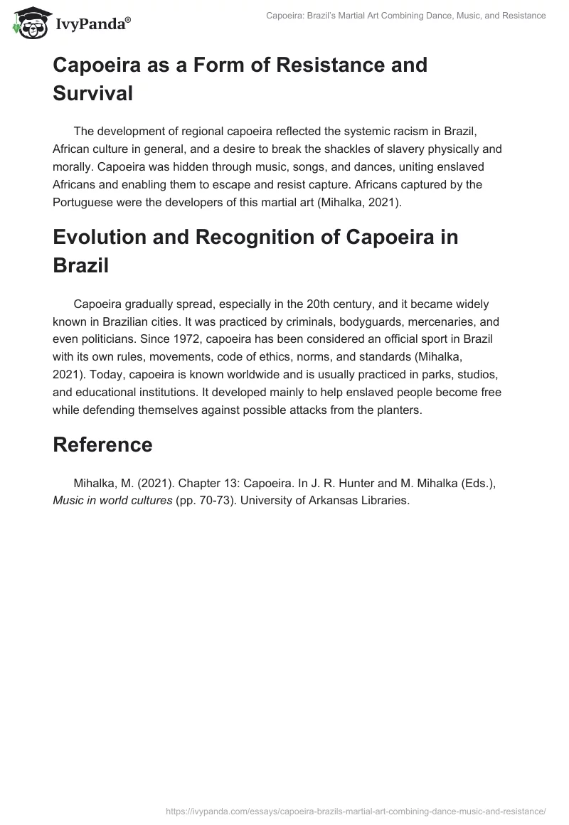 Capoeira: Brazil’s Martial Art Combining Dance, Music, and Resistance. Page 2
