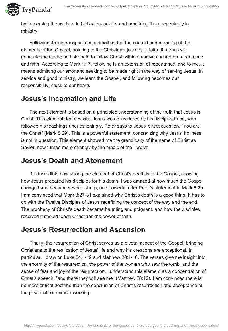 The Seven Key Elements of the Gospel: Scripture, Spurgeon’s Preaching, and Ministry Application. Page 2