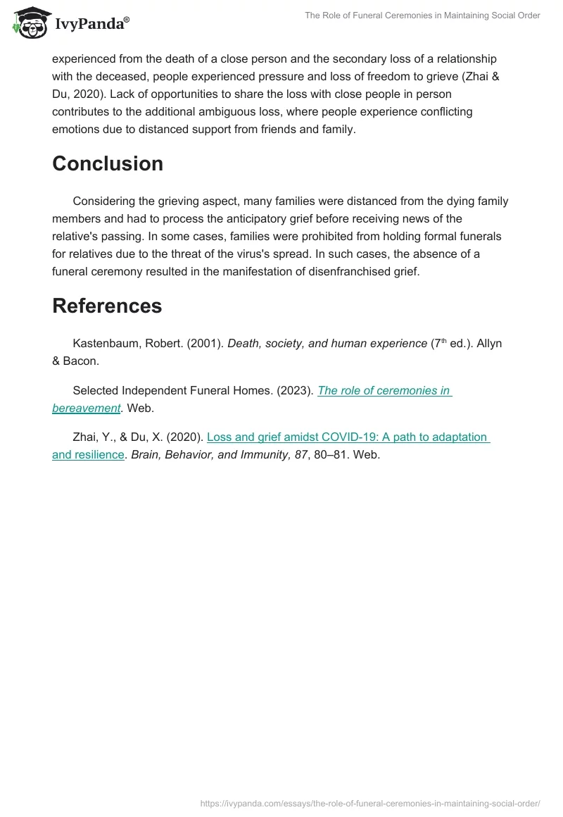 The Role of Funeral Ceremonies in Maintaining Social Order. Page 2