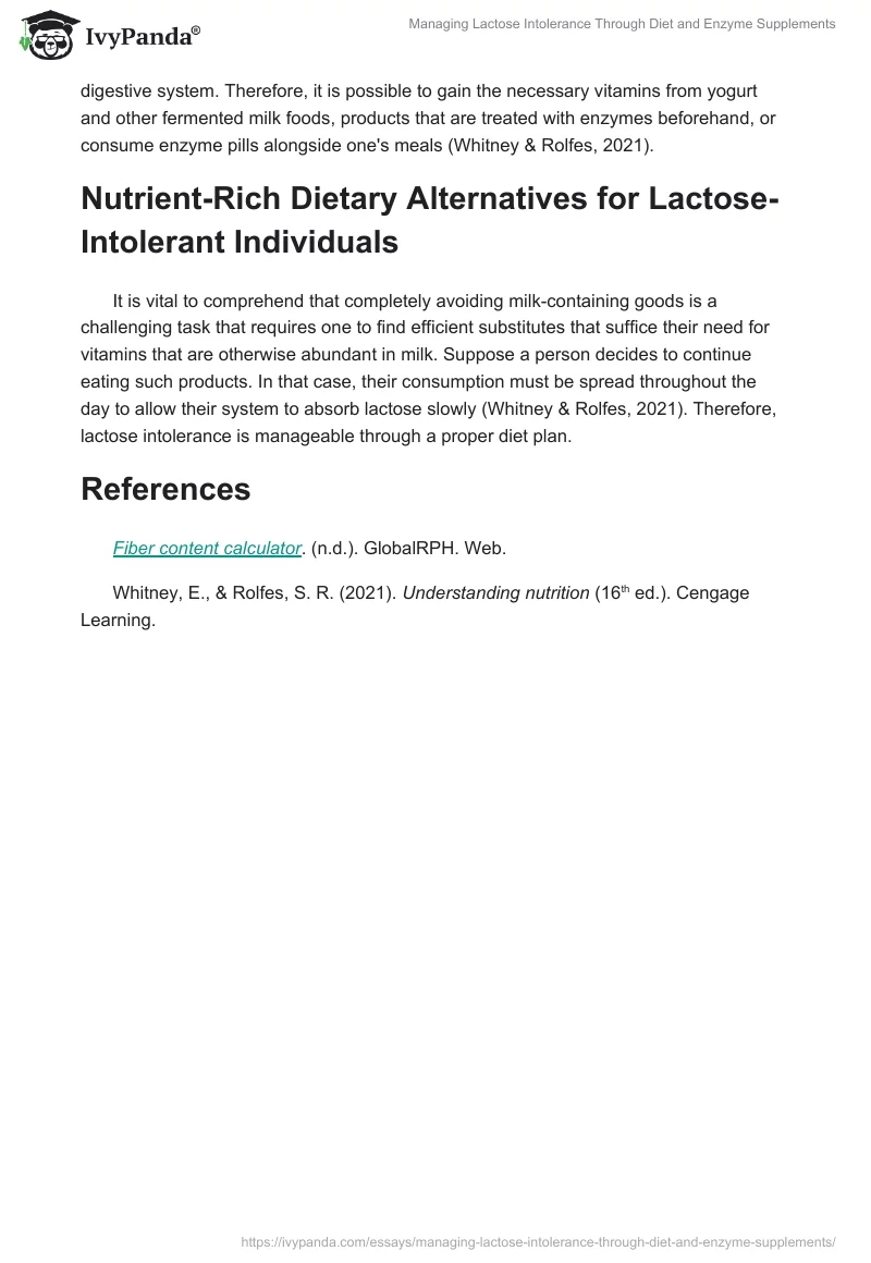 Managing Lactose Intolerance Through Diet and Enzyme Supplements. Page 2