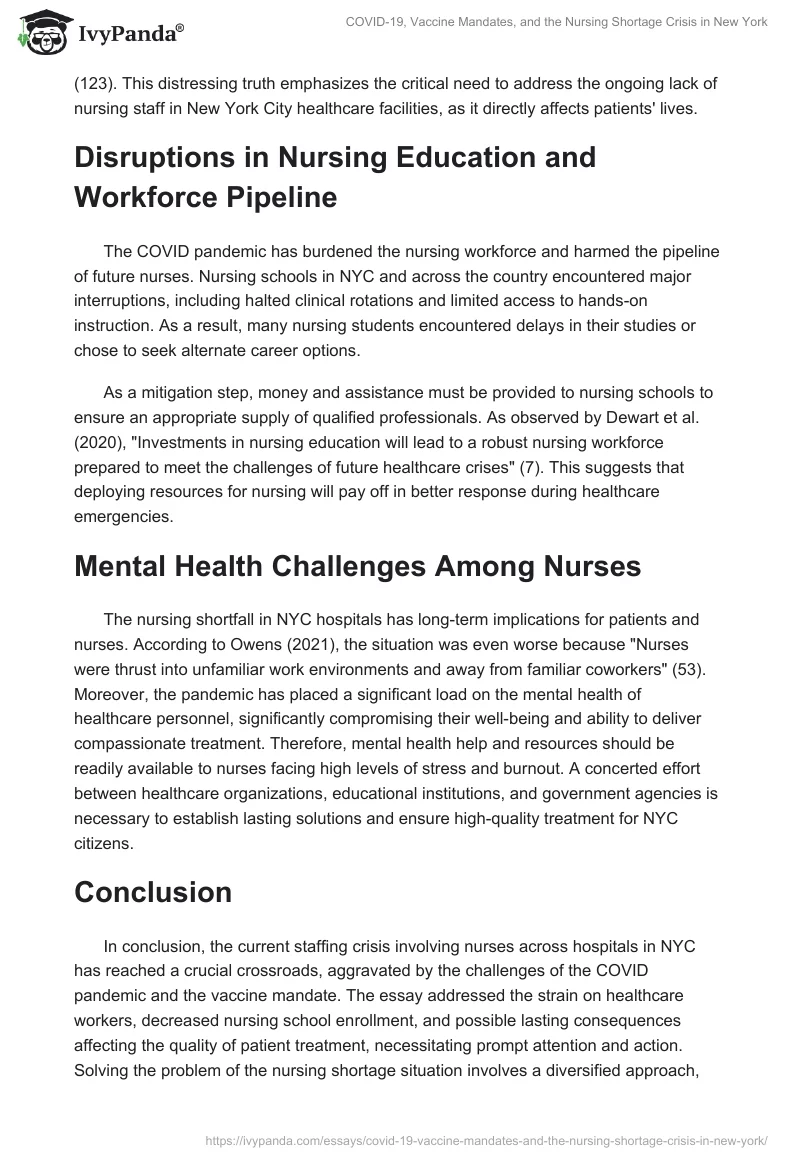 COVID-19, Vaccine Mandates, and the Nursing Shortage Crisis in New York. Page 2