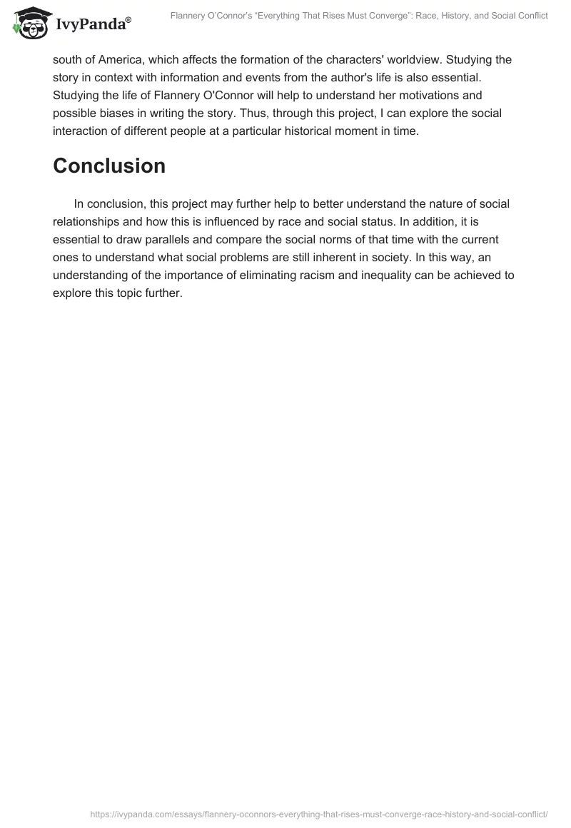 Flannery O’Connor’s “Everything That Rises Must Converge”: Race, History, and Social Conflict. Page 2