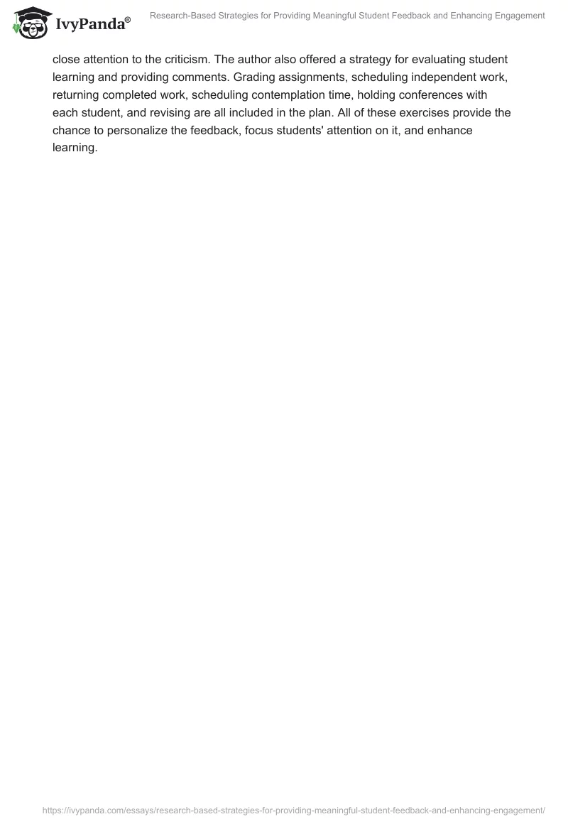 Research-Based Strategies for Providing Meaningful Student Feedback and Enhancing Engagement. Page 2