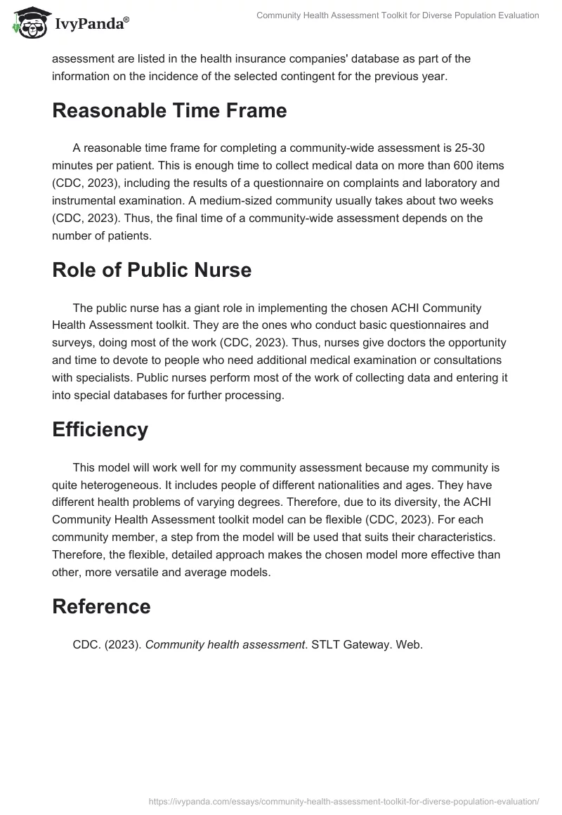 Community Health Assessment Toolkit for Diverse Population Evaluation. Page 2