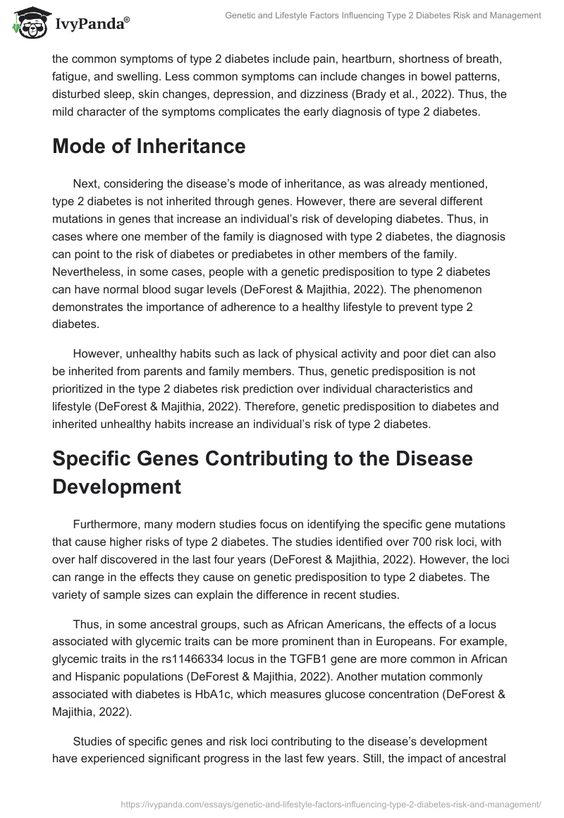 Genetic and Lifestyle Factors Influencing Type 2 Diabetes Risk and Management. Page 2