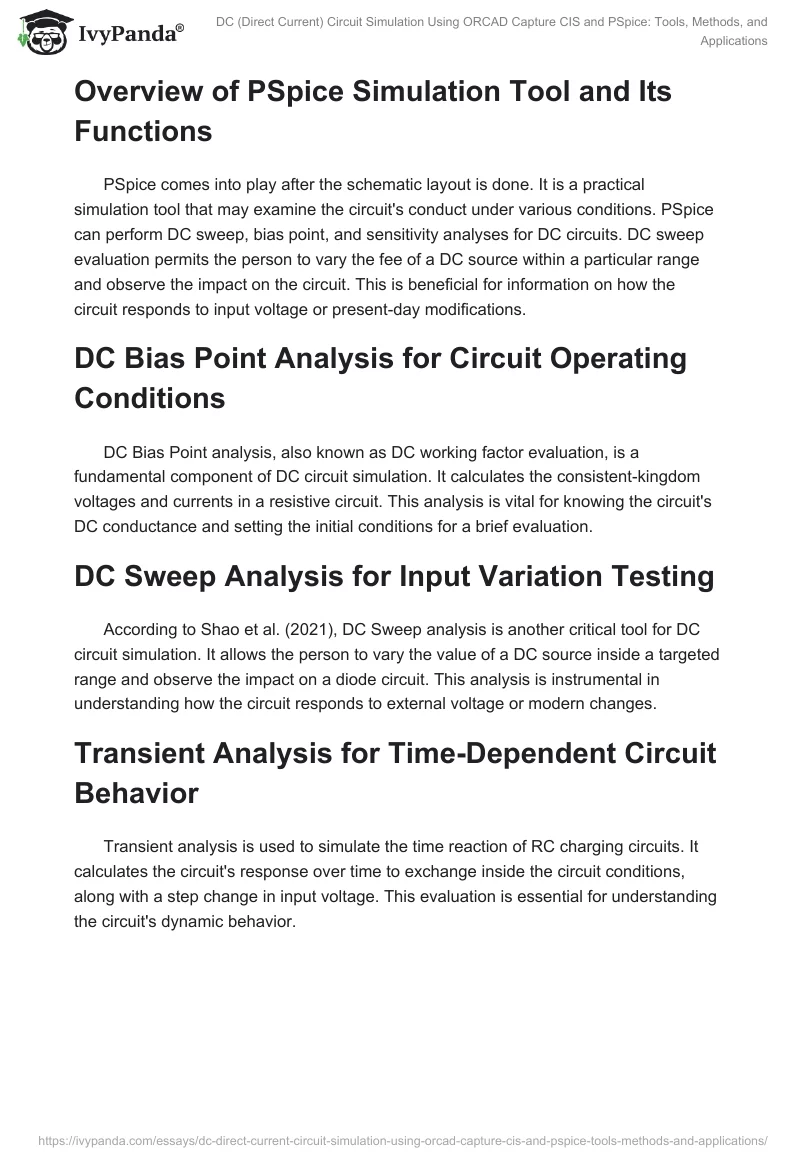 DC (Direct Current) Circuit Simulation Using ORCAD Capture CIS and PSpice: Tools, Methods, and Applications. Page 2