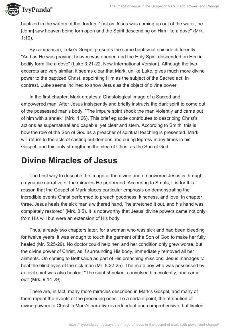 The Image of Jesus in the Gospel of Mark: Faith, Power, and Change. Page 2
