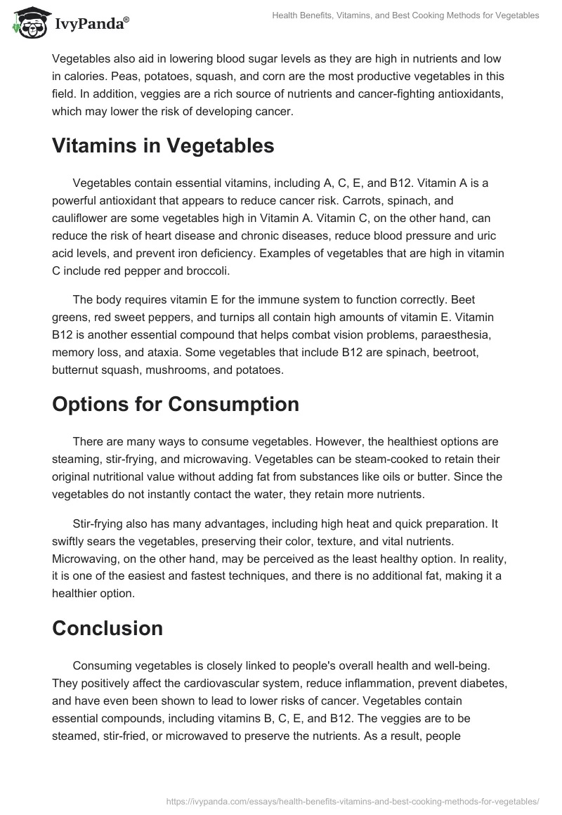 Health Benefits, Vitamins, and Best Cooking Methods for Vegetables. Page 2