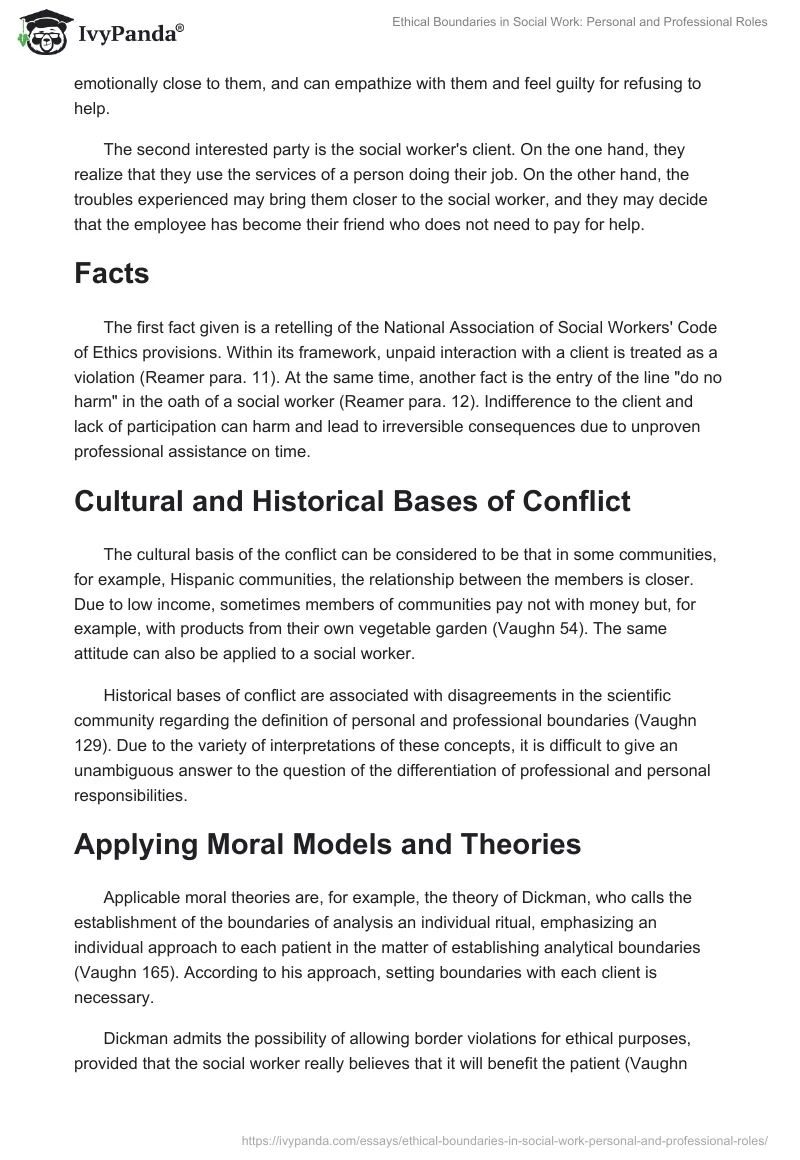 Ethical Boundaries in Social Work: Personal and Professional Roles. Page 2