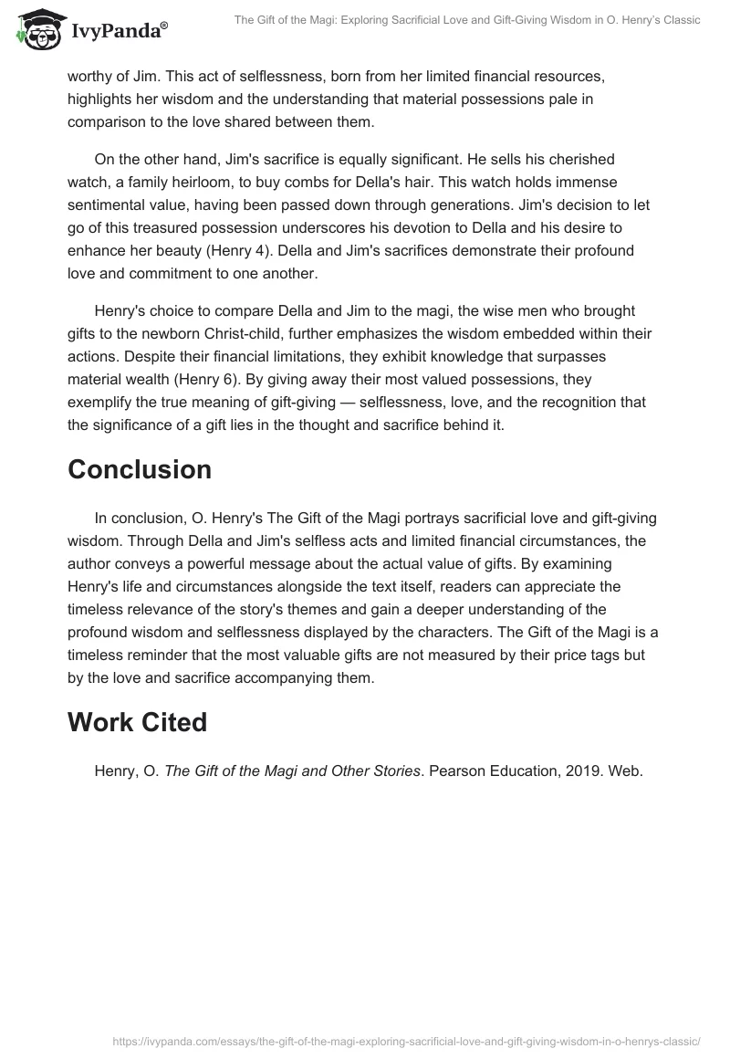 The Gift of the Magi: Exploring Sacrificial Love and Gift-Giving Wisdom in O. Henry’s Classic. Page 2