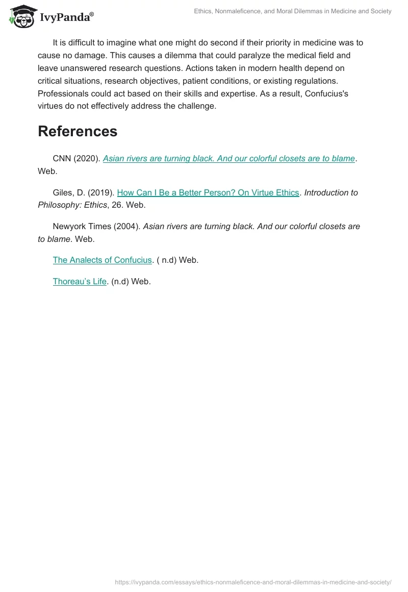 Ethics, Nonmaleficence, and Moral Dilemmas in Medicine and Society. Page 2