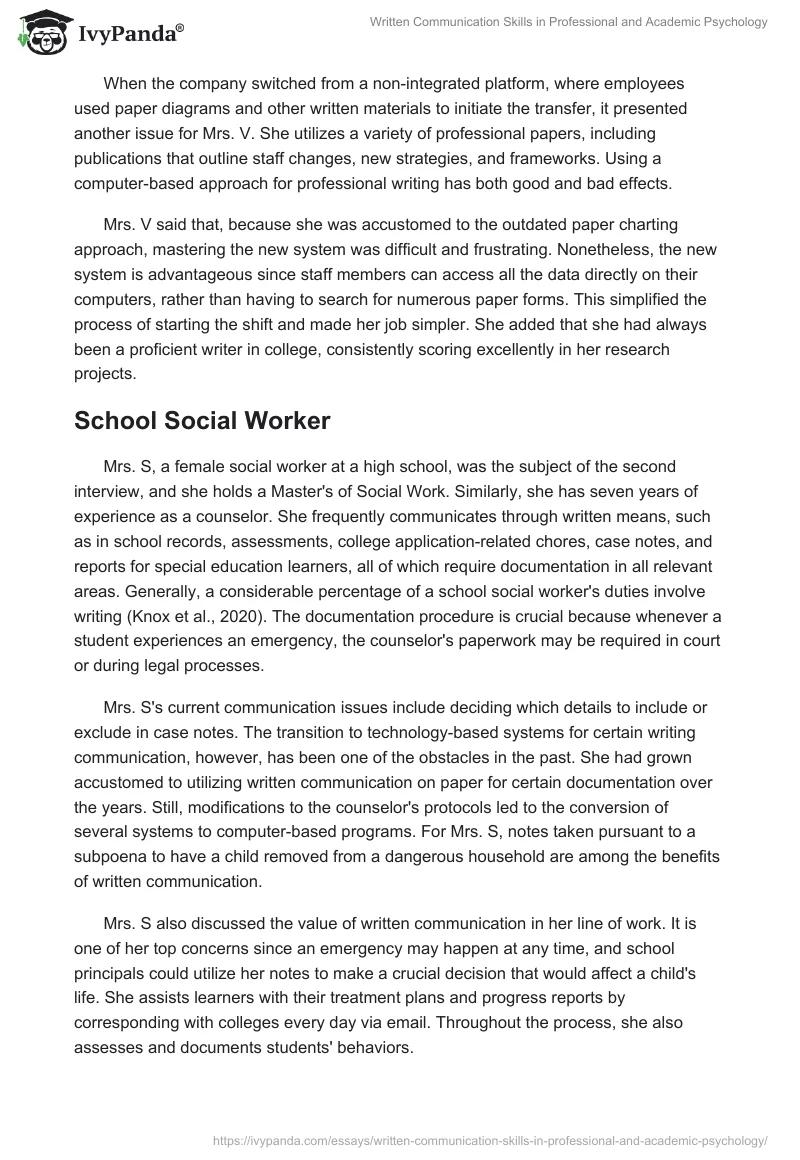 Written Communication Skills in Professional and Academic Psychology. Page 2