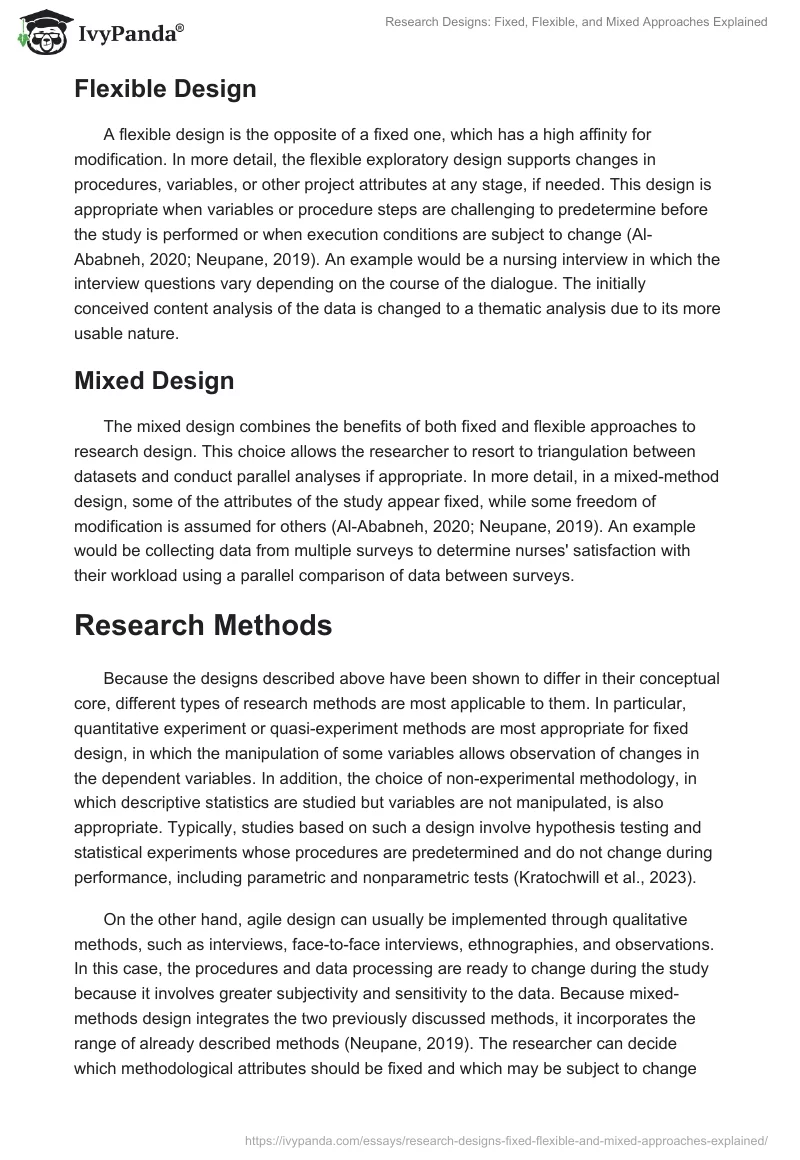 Research Designs: Fixed, Flexible, and Mixed Approaches Explained. Page 2