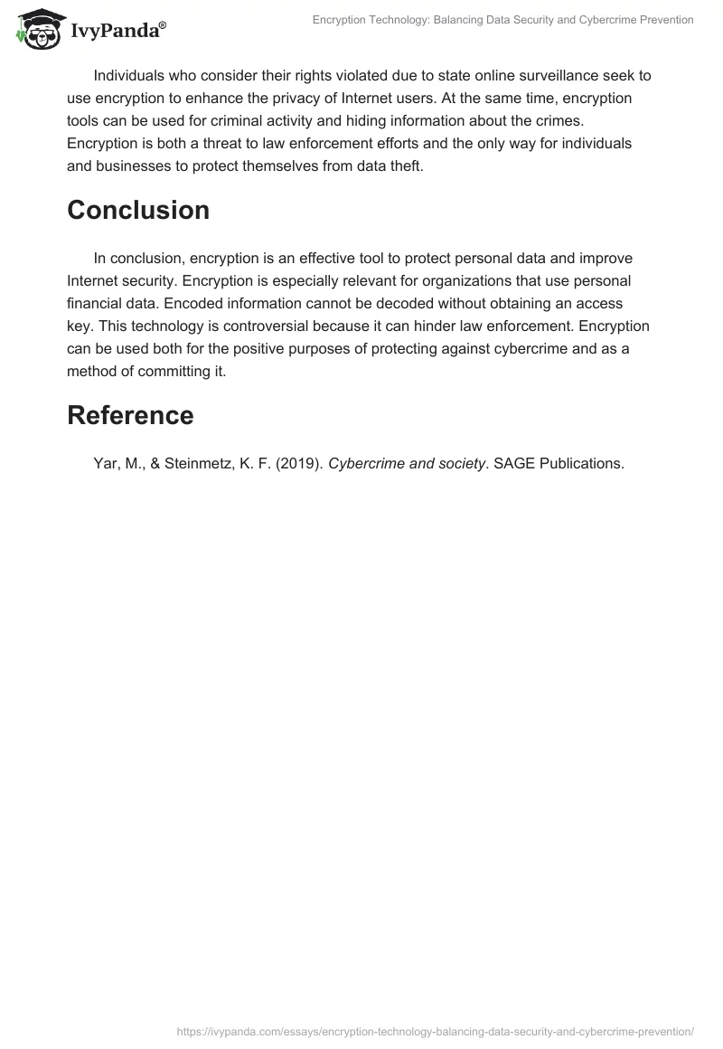 Encryption Technology: Balancing Data Security and Cybercrime Prevention. Page 2