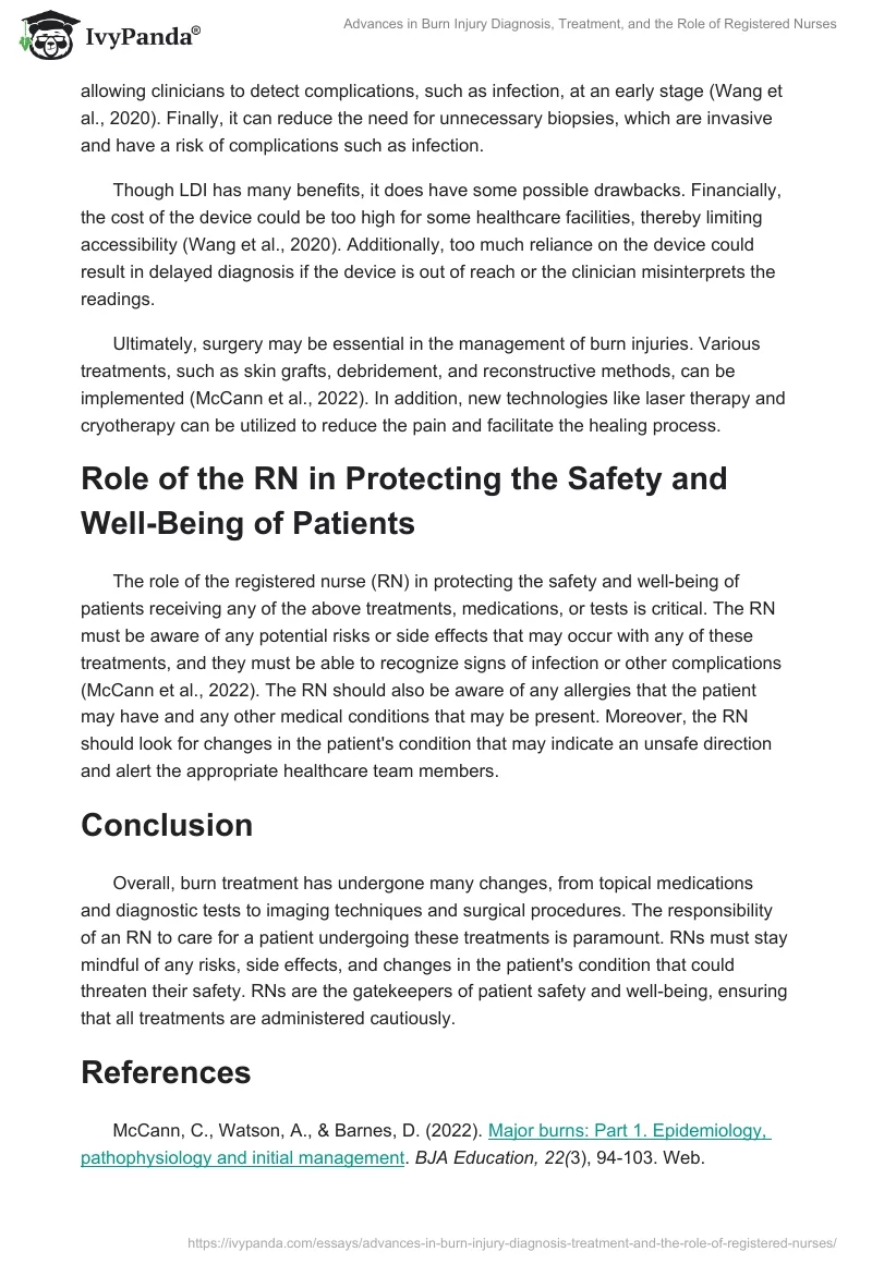 Advances in Burn Injury Diagnosis, Treatment, and the Role of Registered Nurses. Page 2