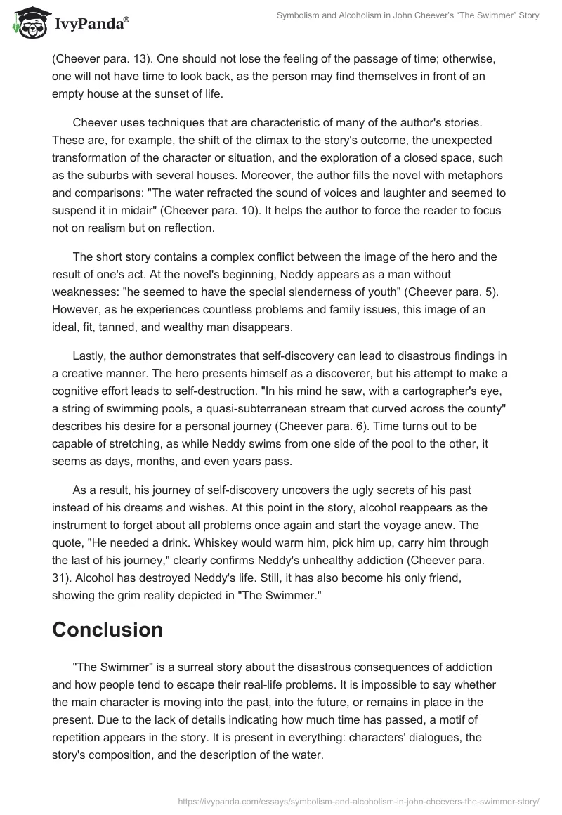 Symbolism and Alcoholism in John Cheever’s “The Swimmer” Story. Page 2