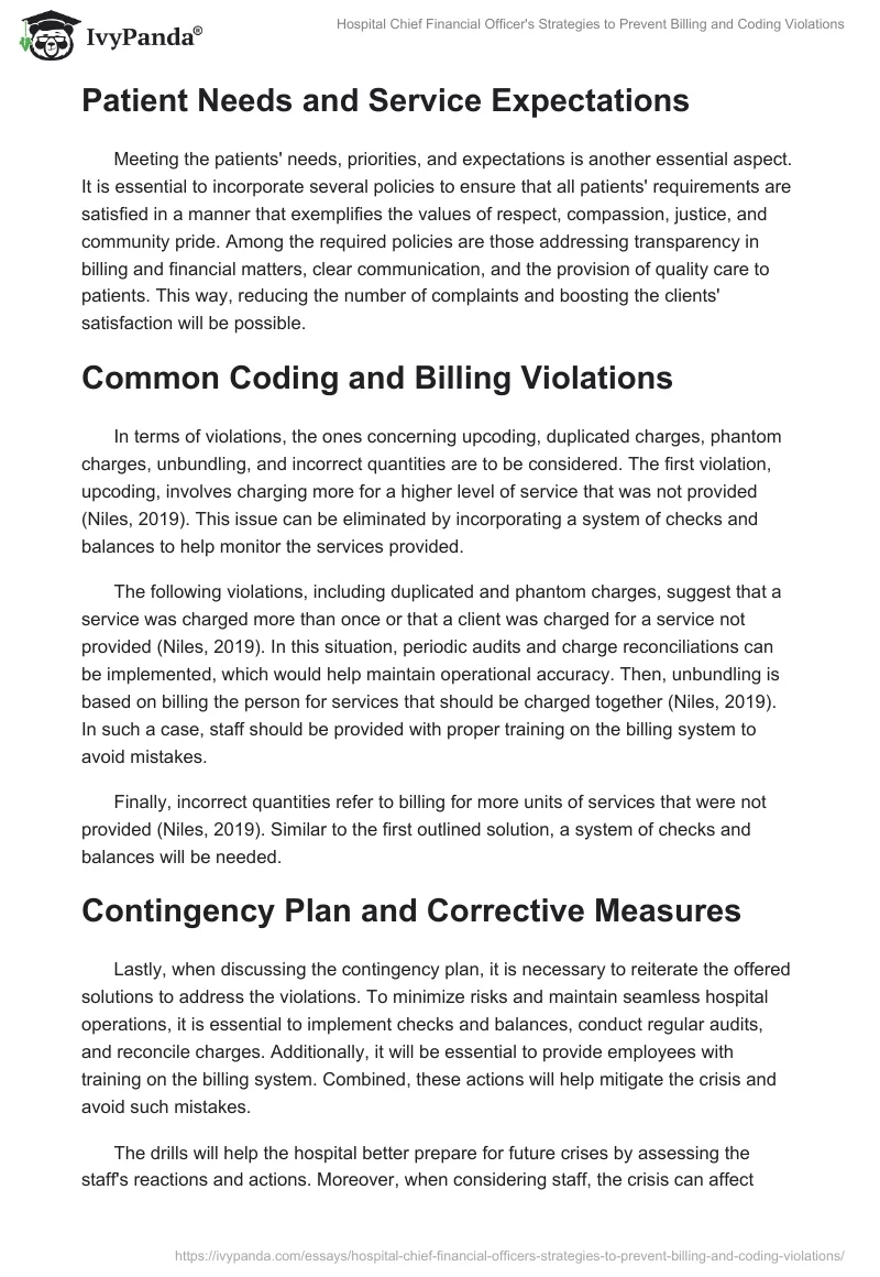 Hospital Chief Financial Officer's Strategies to Prevent Billing and Coding Violations. Page 2