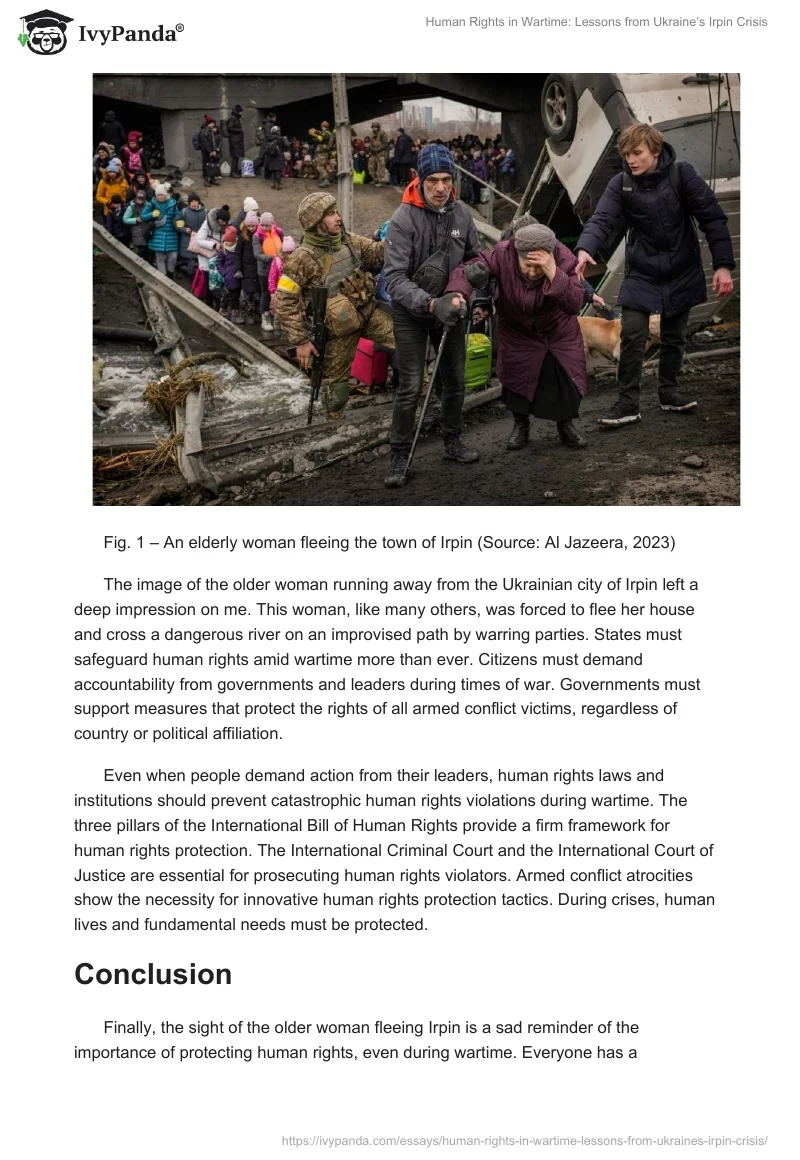 Human Rights in Wartime: Lessons from Ukraine’s Irpin Crisis. Page 2