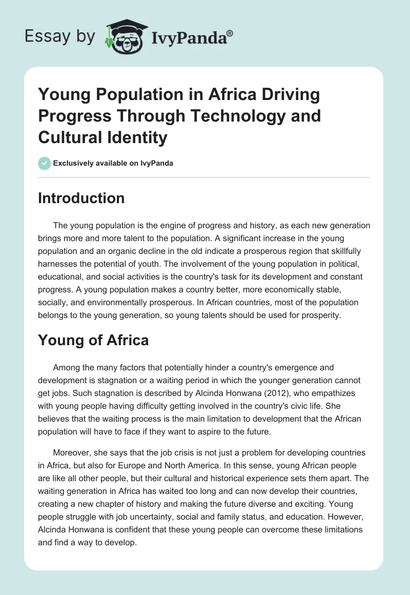 Young Population in Africa Driving Progress Through Technology and Cultural Identity. Page 1