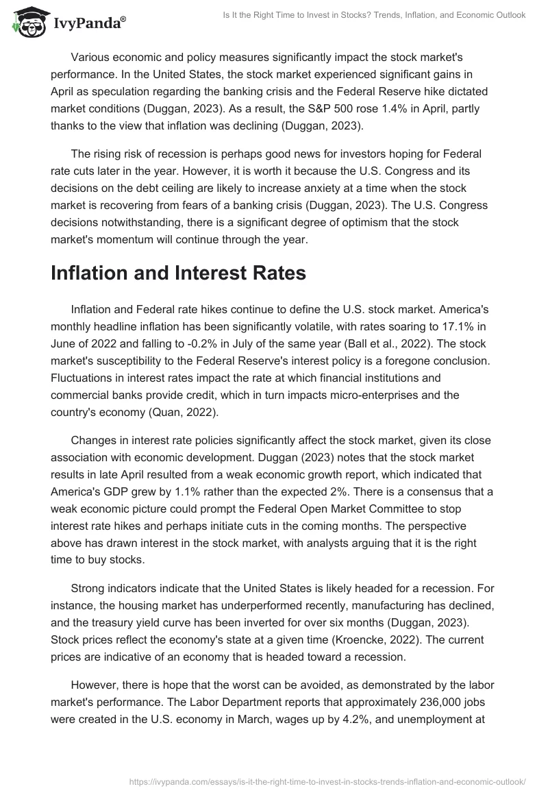 Is It the Right Time to Invest in Stocks? Trends, Inflation, and Economic Outlook. Page 2