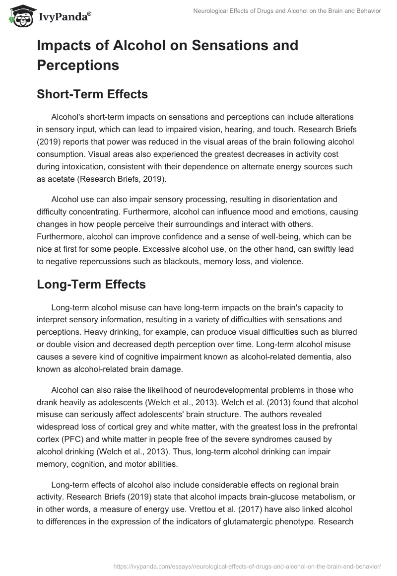 Neurological Effects of Drugs and Alcohol on the Brain and Behavior. Page 2