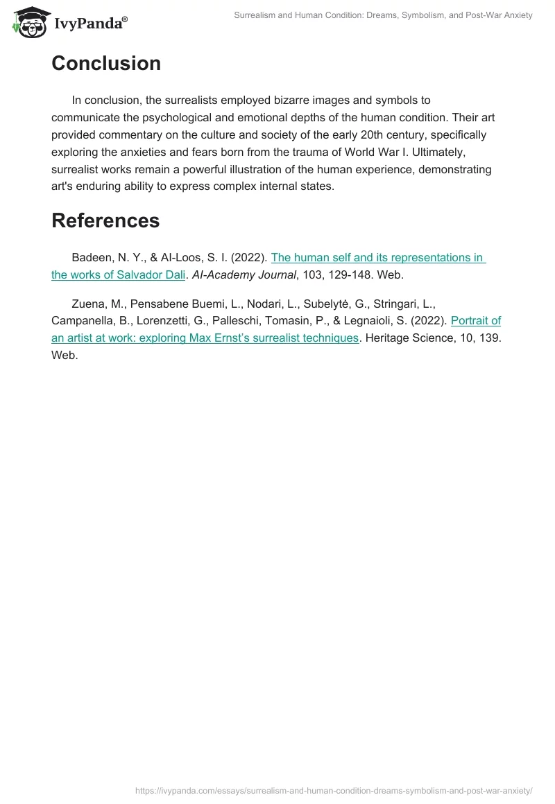 Surrealism and Human Condition: Dreams, Symbolism, and Post-War Anxiety. Page 2