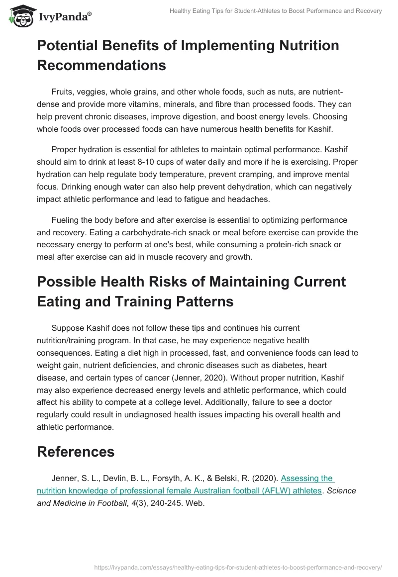 Healthy Eating Tips for Student-Athletes to Boost Performance and Recovery. Page 2
