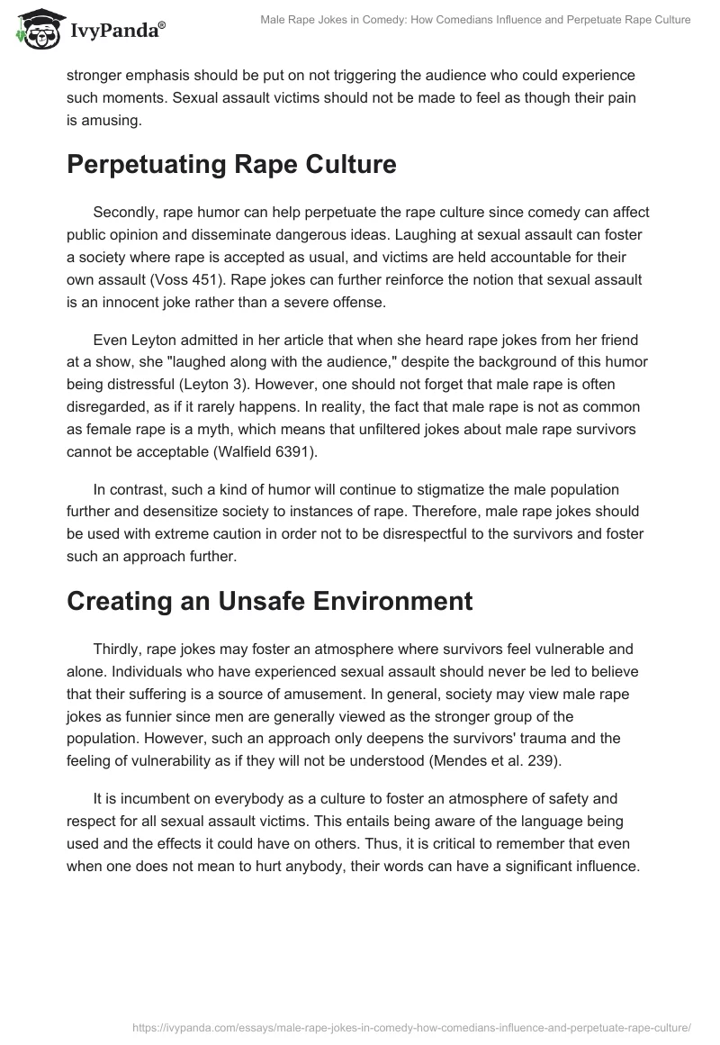 Male Rape Jokes in Comedy: How Comedians Influence and Perpetuate Rape Culture. Page 2
