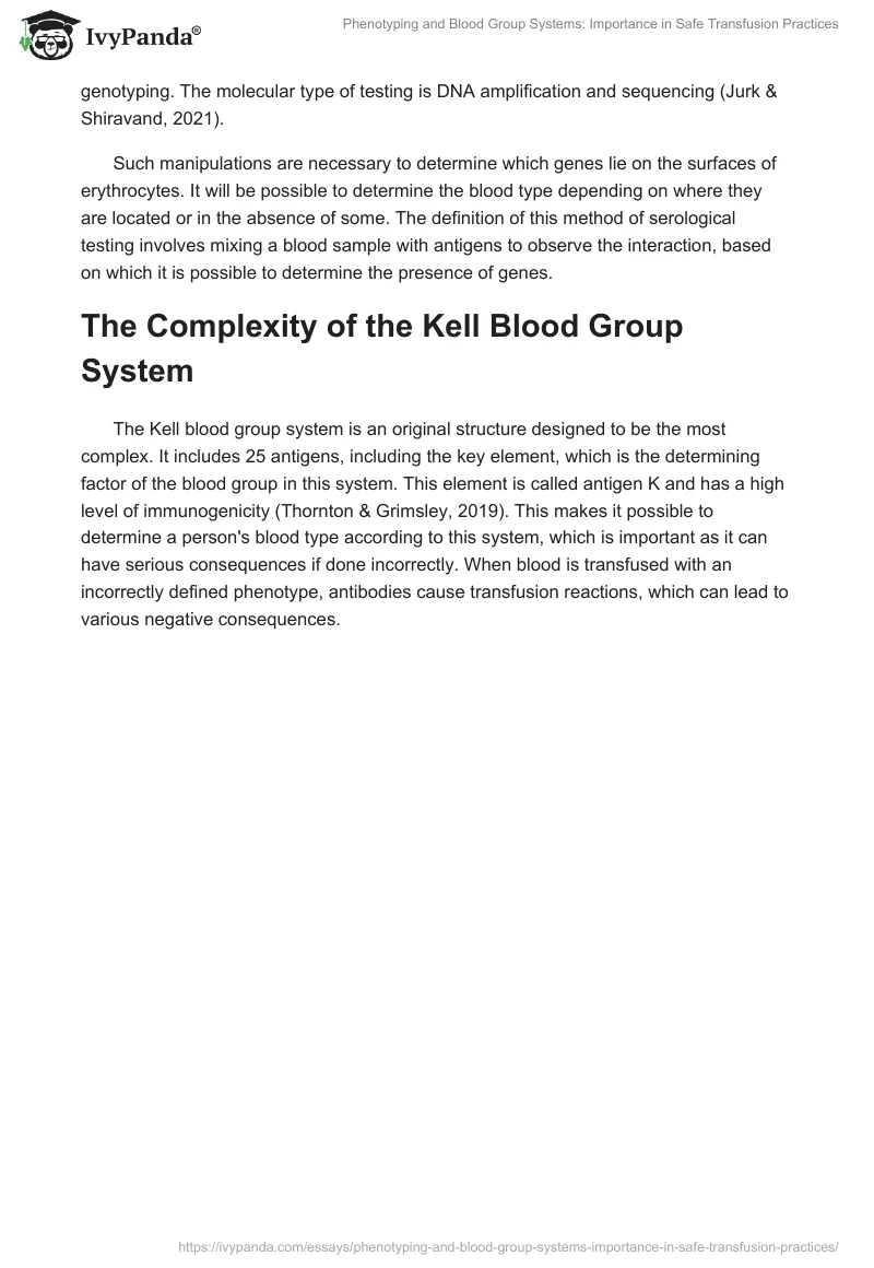 Phenotyping and Blood Group Systems: Importance in Safe Transfusion Practices. Page 2