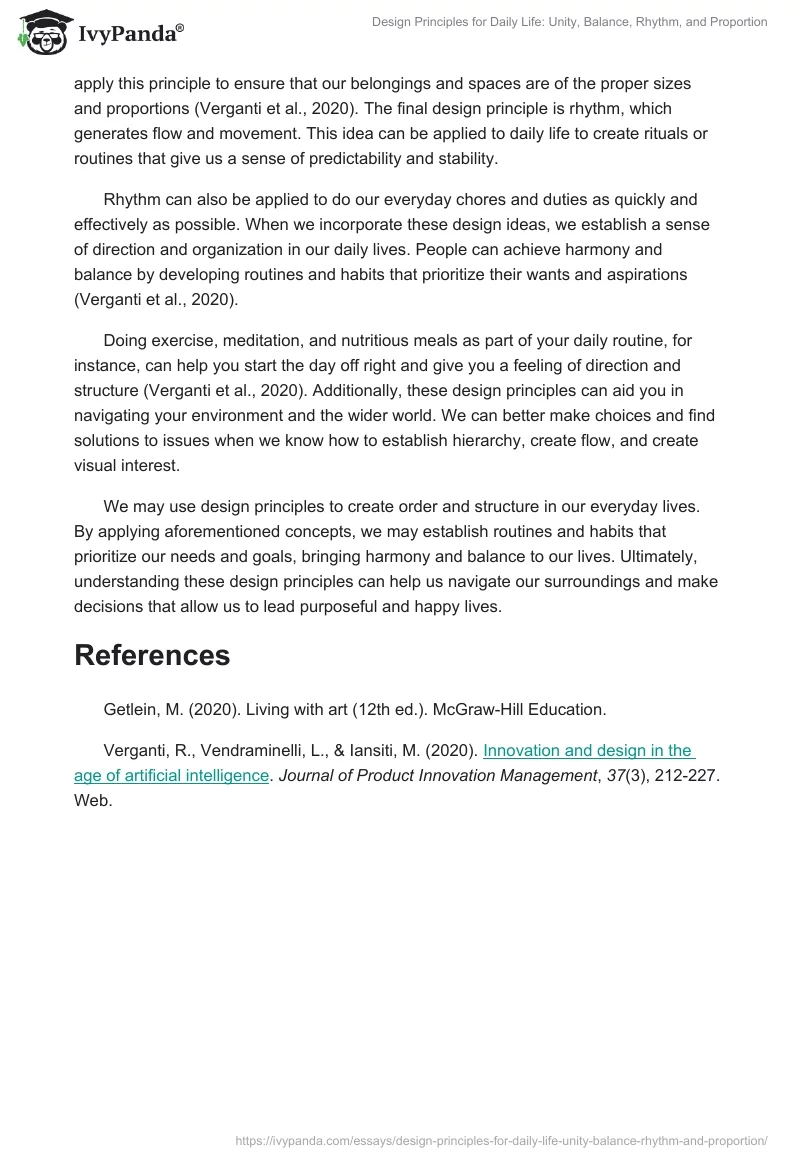 Design Principles for Daily Life: Unity, Balance, Rhythm, and Proportion. Page 2