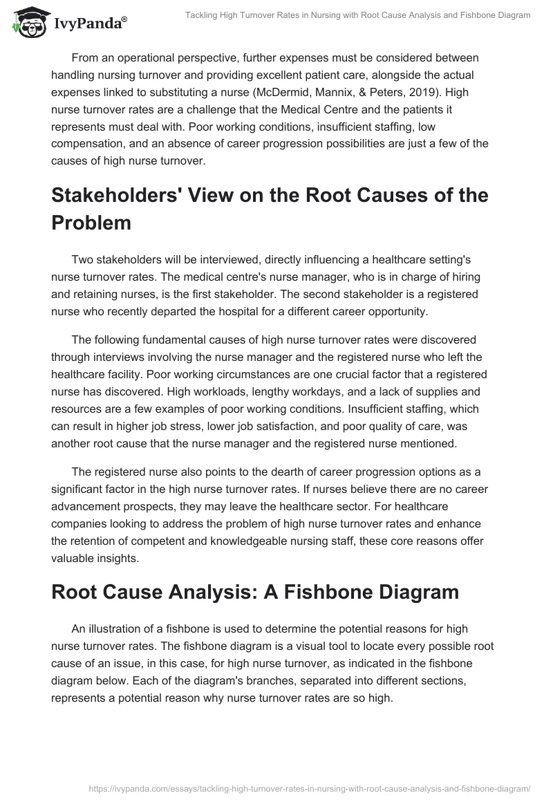 Tackling High Turnover Rates in Nursing with Root Cause Analysis and Fishbone Diagram. Page 2