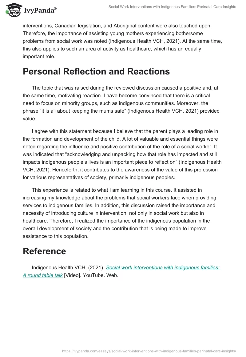 Social Work Interventions with Indigenous Families: Perinatal Care Insights. Page 2