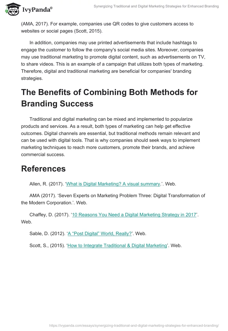 Synergizing Traditional and Digital Marketing Strategies for Enhanced Branding. Page 2