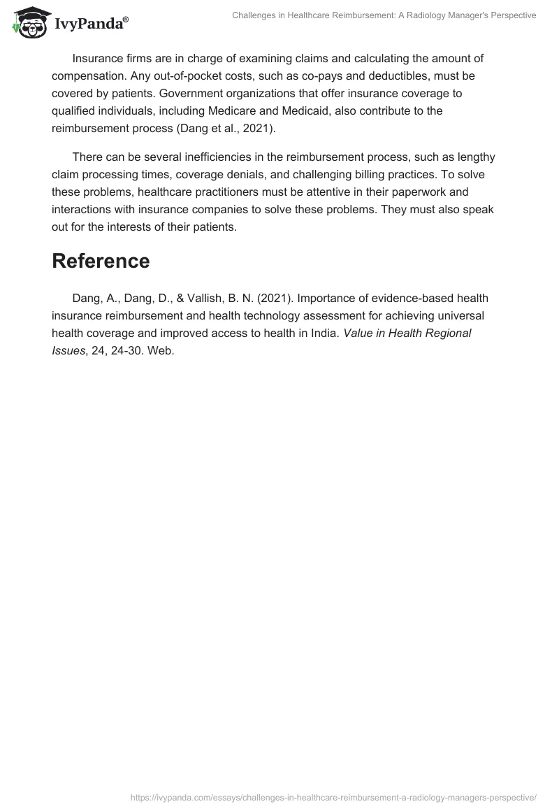 Challenges in Healthcare Reimbursement: A Radiology Manager's Perspective. Page 2