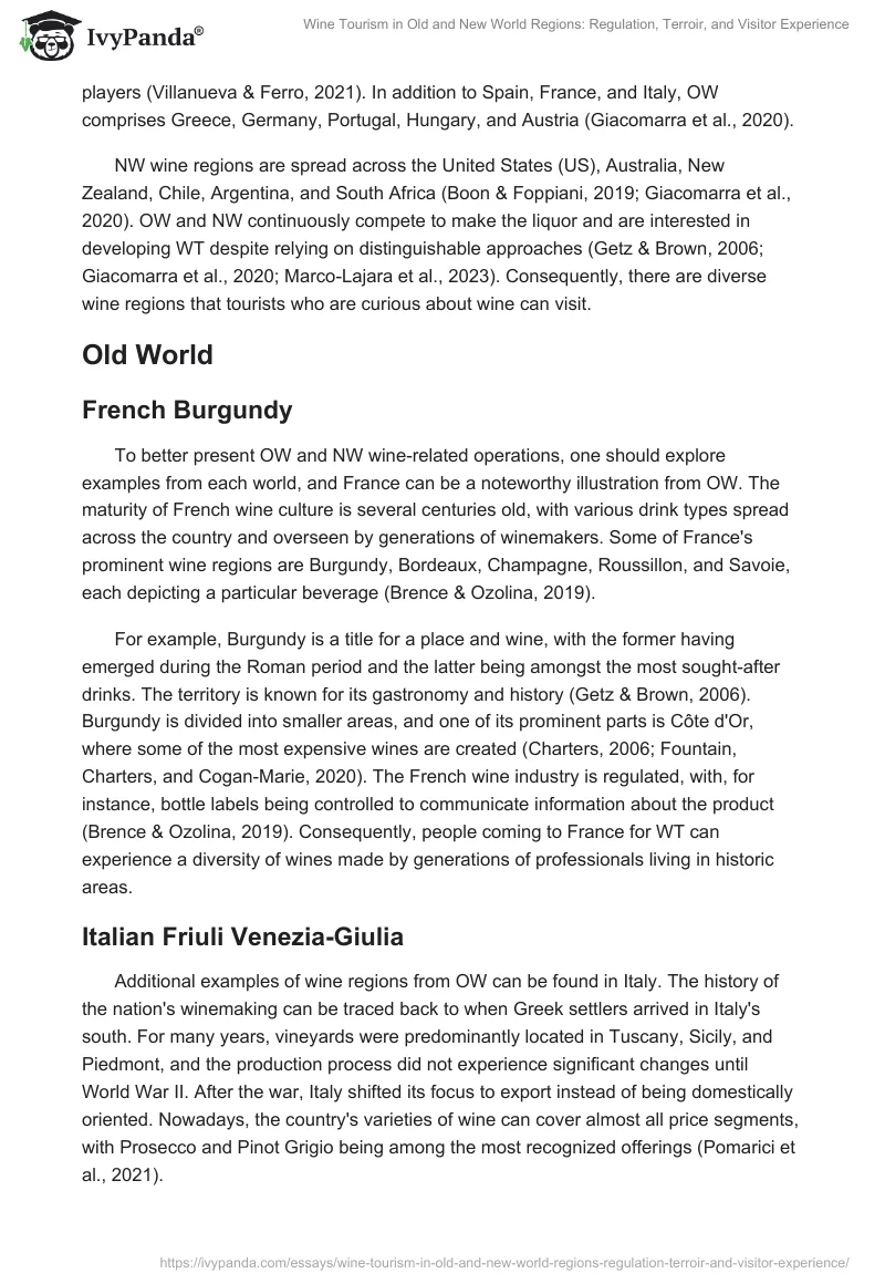 Wine Tourism in Old and New World Regions: Regulation, Terroir, and Visitor Experience. Page 2
