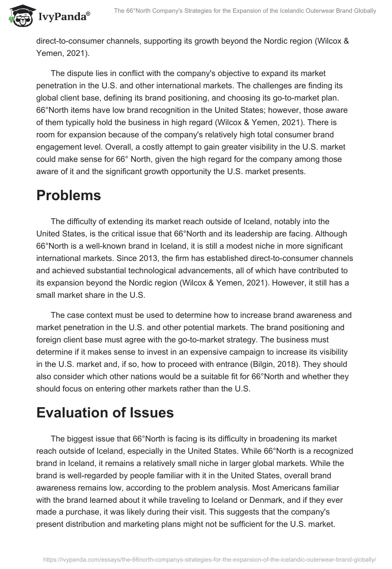 The 66°North Company's Strategies for the Expansion of the Icelandic Outerwear Brand Globally. Page 2