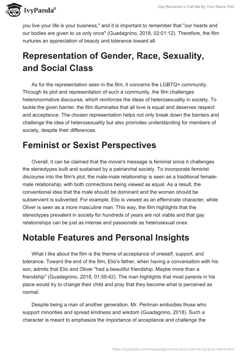 Gay Romance in Call Me By Your Name Film. Page 2