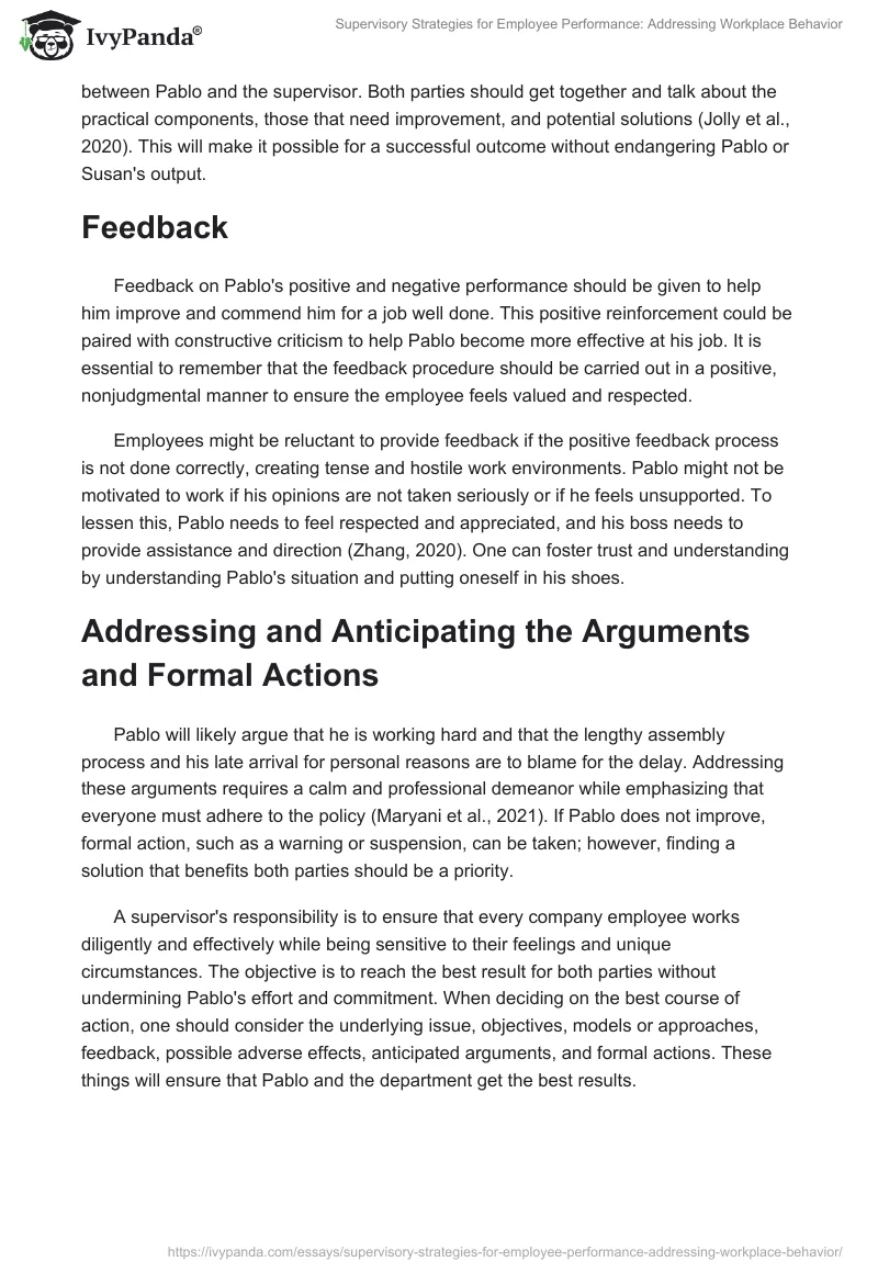 Supervisory Strategies for Employee Performance: Addressing Workplace Behavior. Page 2