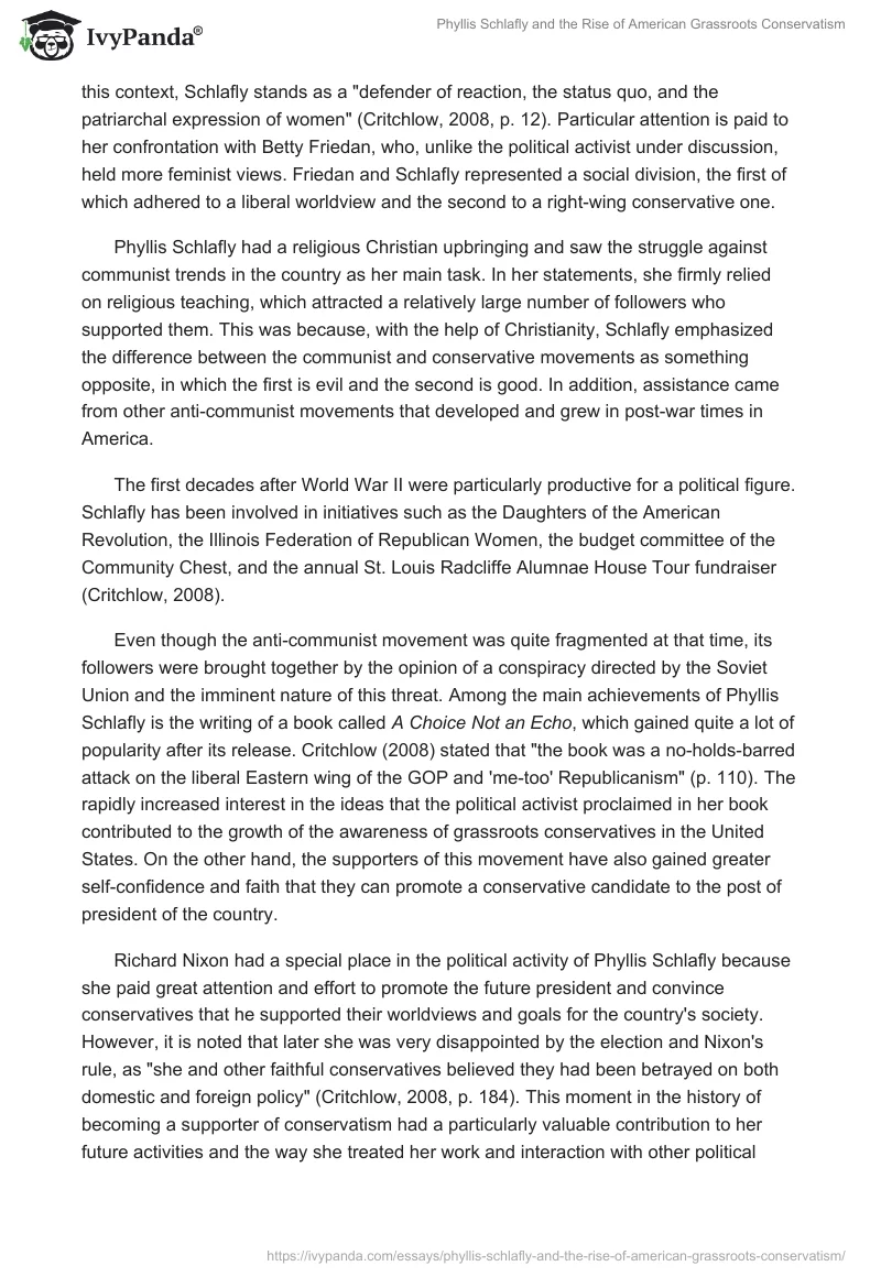 Phyllis Schlafly and the Rise of American Grassroots Conservatism. Page 2