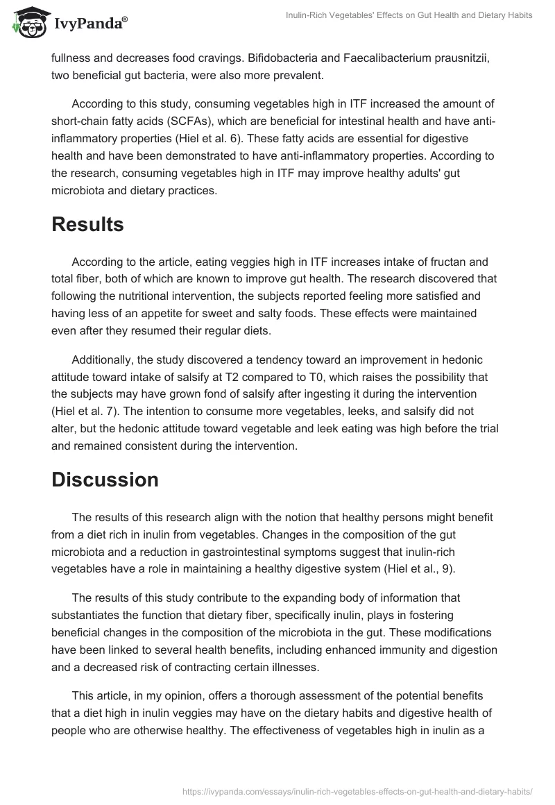 Inulin-Rich Vegetables' Effects on Gut Health and Dietary Habits. Page 2