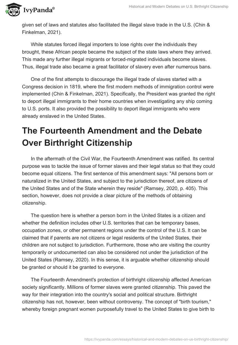 Historical and Modern Debates on U.S. Birthright Citizenship. Page 2