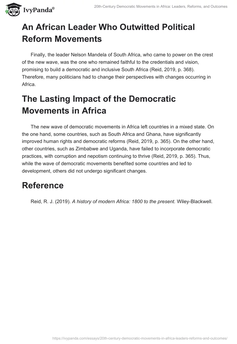 20th-Century Democratic Movements in Africa: Leaders, Reforms, and Outcomes. Page 2