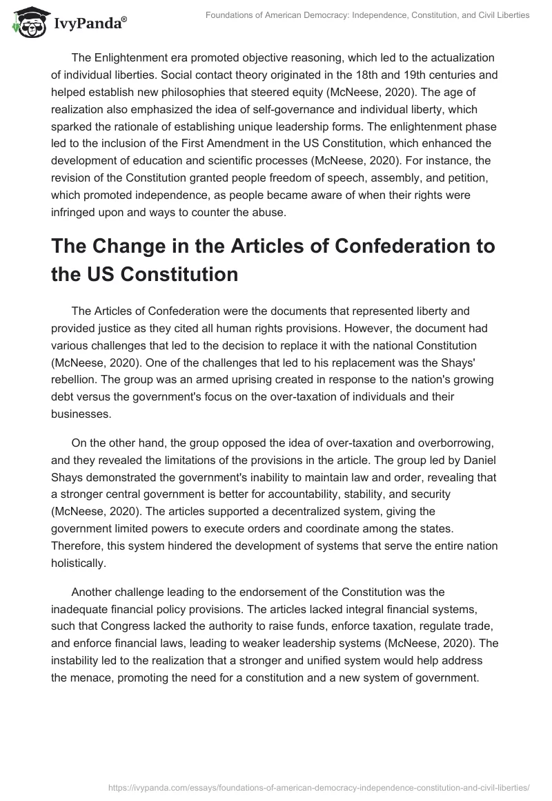 Foundations of American Democracy: Independence, Constitution, and Civil Liberties. Page 2