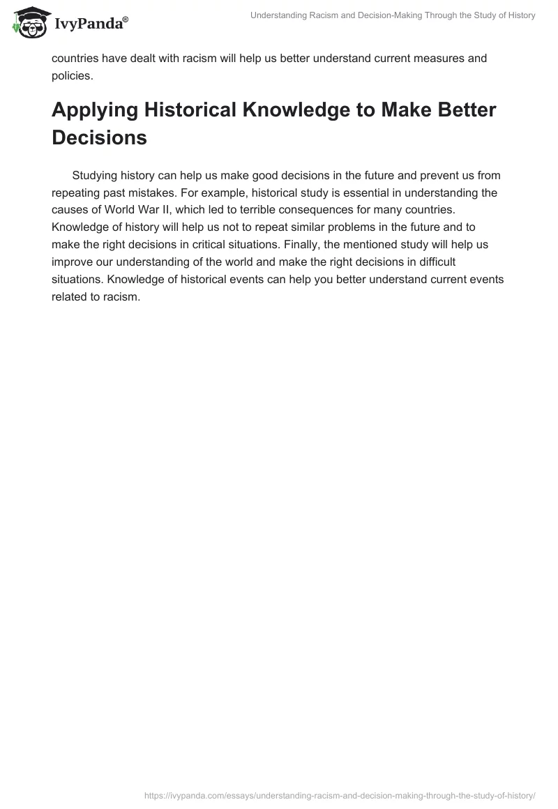 Understanding Racism and Decision-Making Through the Study of History. Page 2