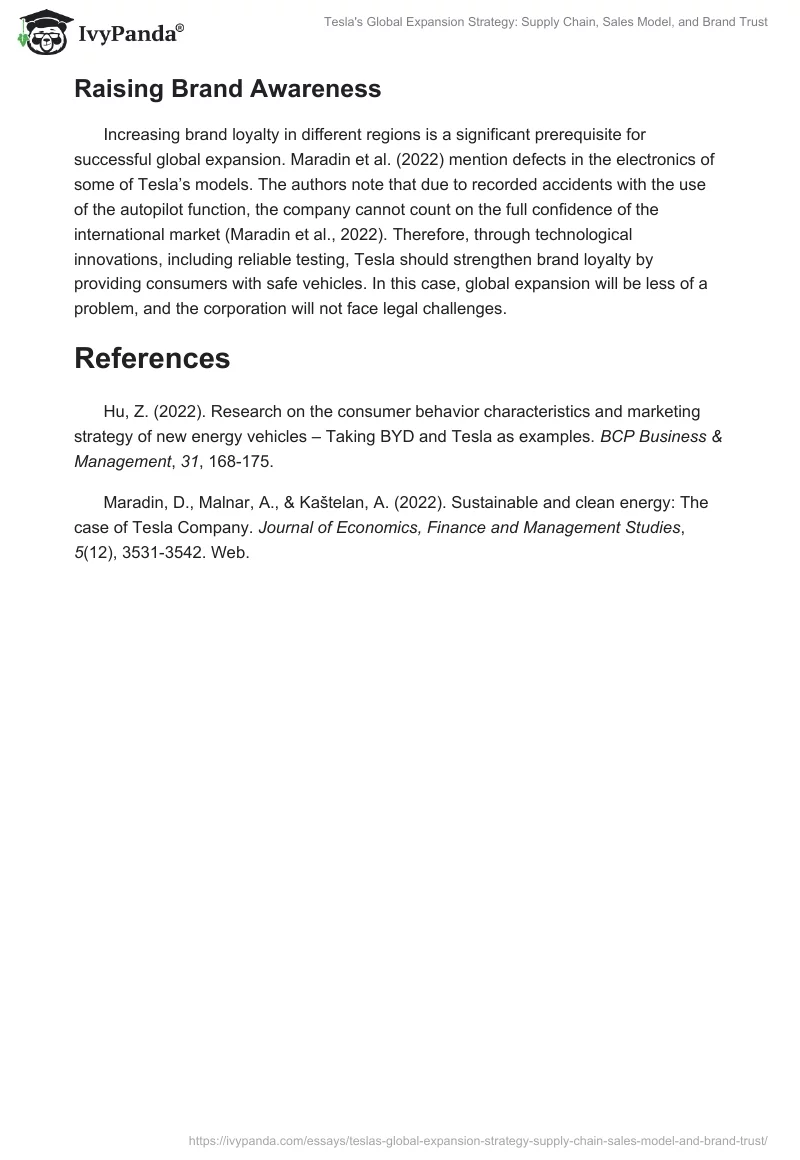 Tesla's Global Expansion Strategy: Supply Chain, Sales Model, and Brand Trust. Page 2