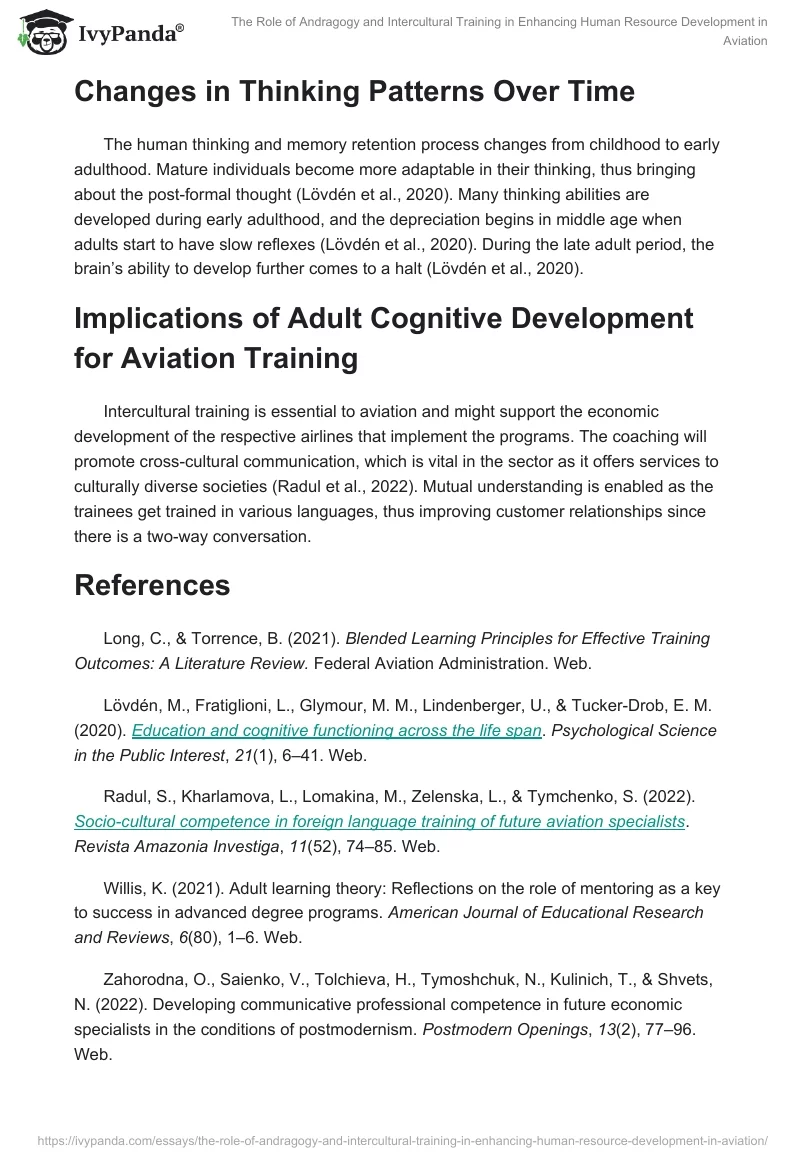 The Role of Andragogy and Intercultural Training in Enhancing Human Resource Development in Aviation. Page 2