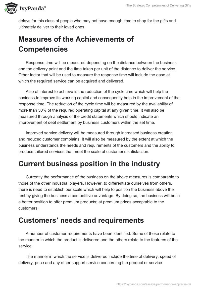 The Strategic Competencies of Delivering Gifts. Page 2