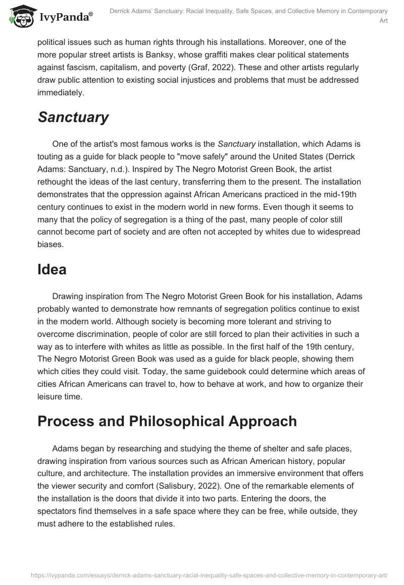 Derrick Adams’ Sanctuary: Racial Inequality, Safe Spaces, and Collective Memory in Contemporary Art. Page 2